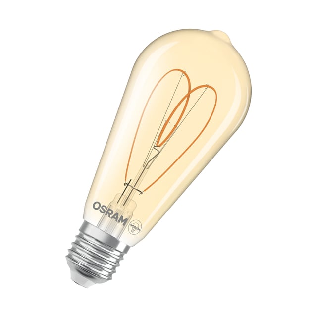 OSRAM Vintage 1906 Edison est une blanc chaud à intensité variaben forme d'ampouEdison avec filament. Il offre 4,9 W pour 470 lm,E27, verre doré,