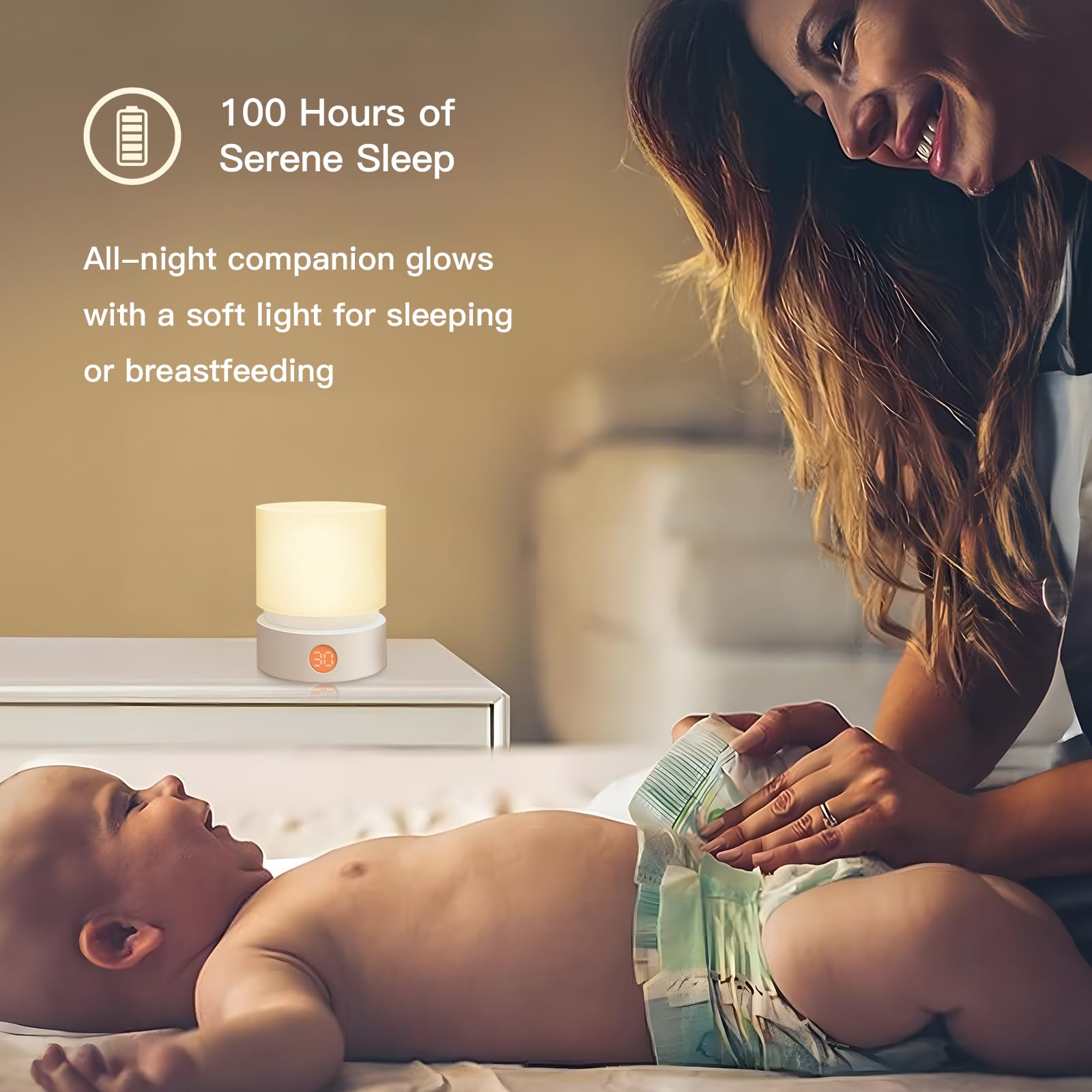 Luz de presença com temporizador, candeeiro LED regulável, luz de presença para quarto de bebé, luz auxiliar para dormir, branco - 4