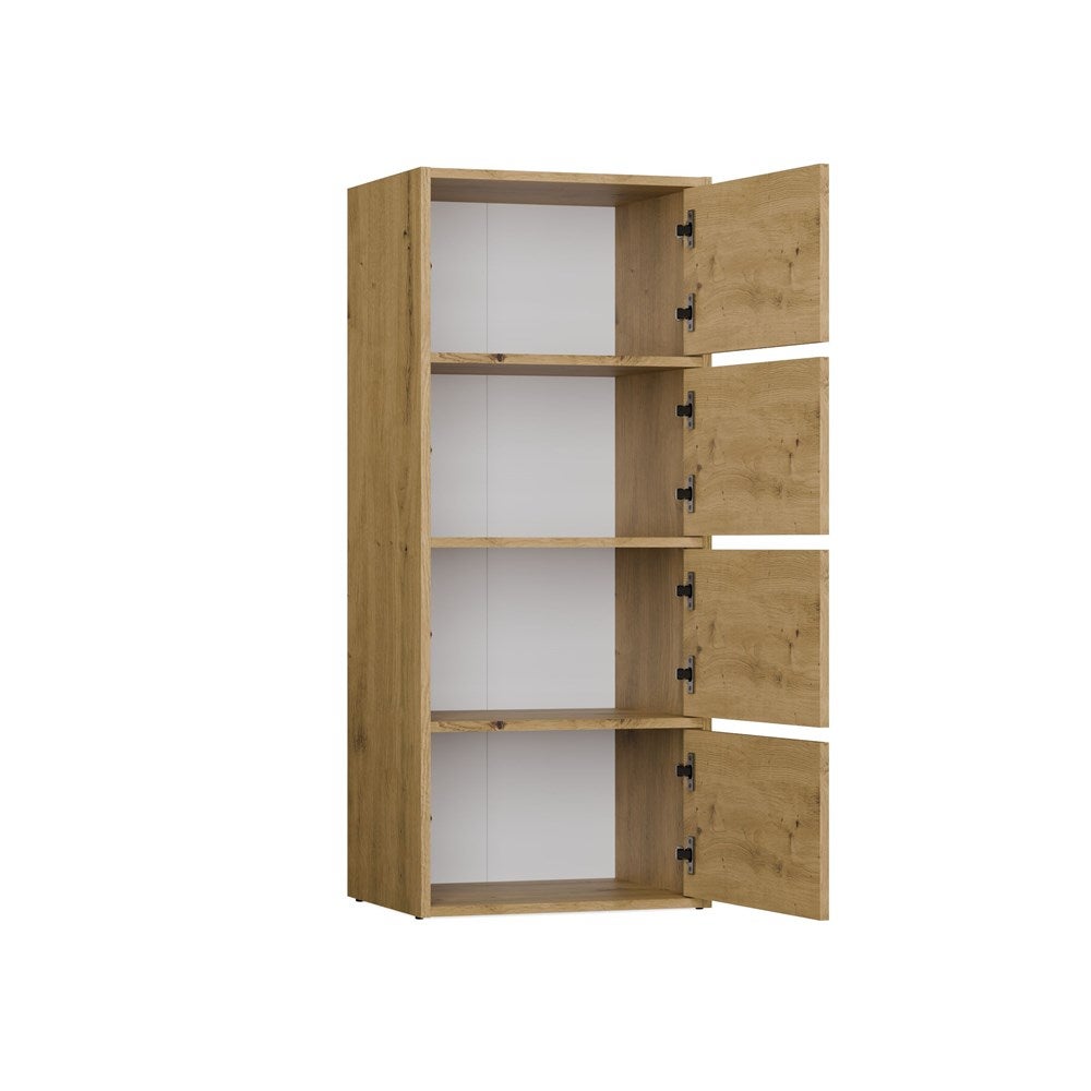 ALMA - Commode 4 portes pour chambre à coucher - 50x119x40 cm - Chêne Artisanal - 9