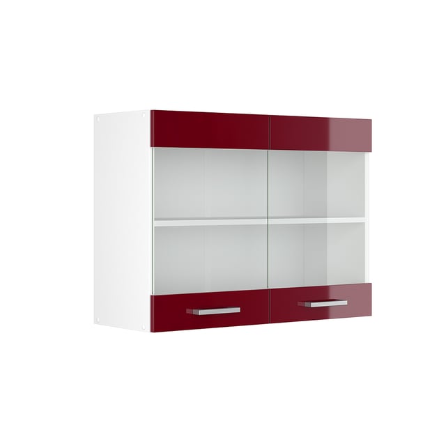 Vicco Armoire en verre R-Line, Rouge brillant, 80cm