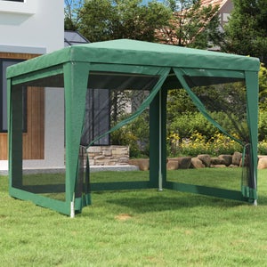 Tende Laterali Per Gazebo Relaxdays 3x4 M – Set 2 Pannelli Impermeabili Con Finestra E Chiusura A Strappo