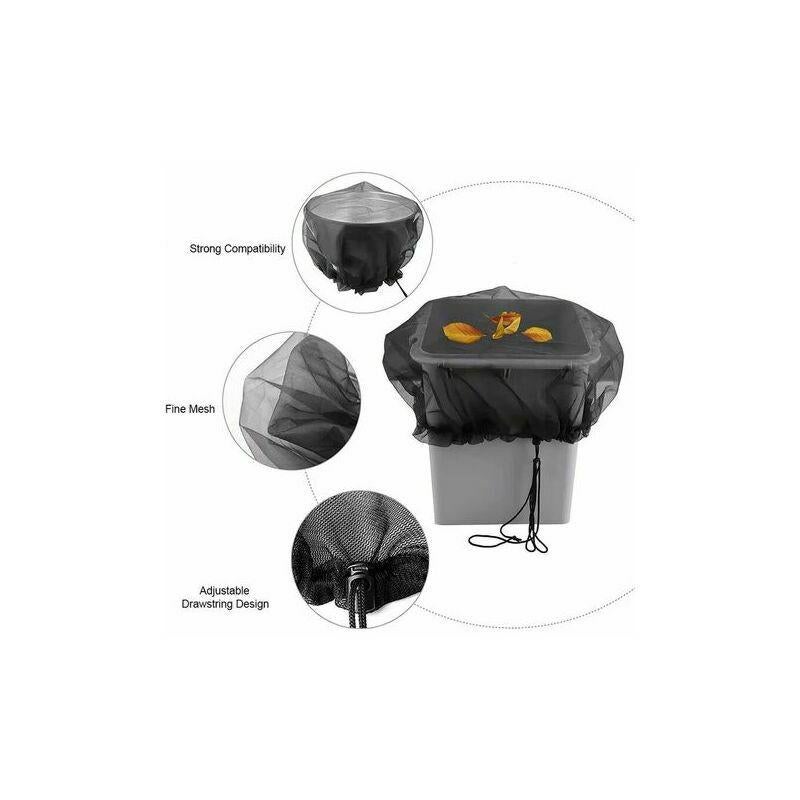 2 Pièces Filet de Protection avec Cordon de Serrage, Couverture Anti-Moustique & Animaux pour Récupérateur deau de Pluie (Diamètre 95 cm) - 2