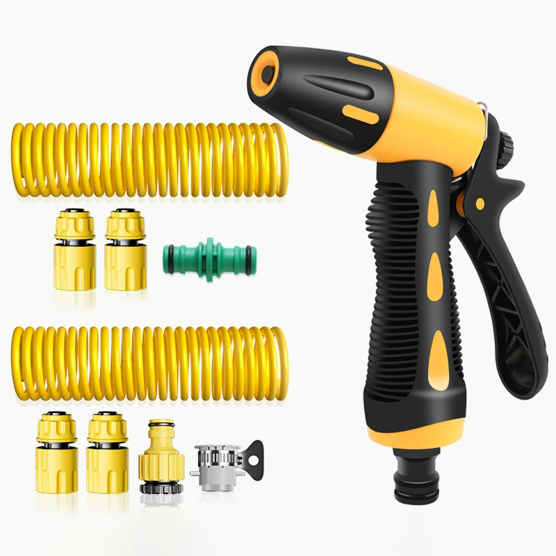 Wąż ogrodowy z pistoletem wodnym wysokociśnieniowym, teleskopowy wąż do podlewania, rozciągliwy do 30 m, zestaw węża do mycia samochodu