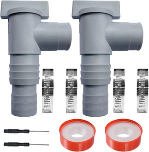Rubinetto Di Intercettazione Per Piscina 32mm (2 Pezzi) | Set Di Valvole Di Manutenzione Con Fascette E Nastro Per Tubi Flessibili Da 32-38mm - 2