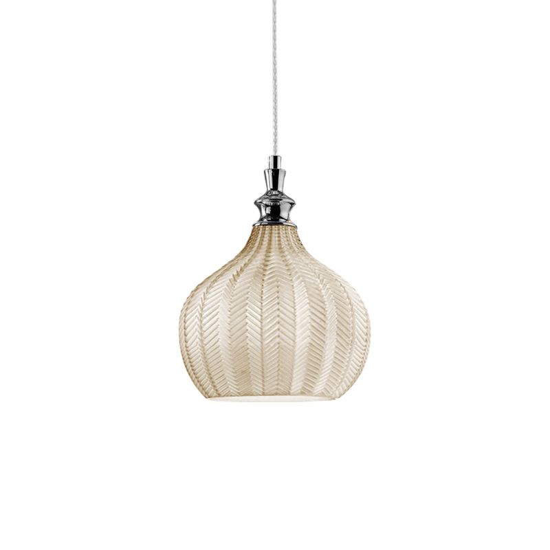 Gea Luce  Cleofe, Lámpara Colgante De Cristal Transparente Y Cromo, Casquillo 1Xe27, Estilo Vintage, Ip20, 1Xe27 Máx 1X60w, D.23cm, Bombillas Excluidas Ocre , Leroy Merlin