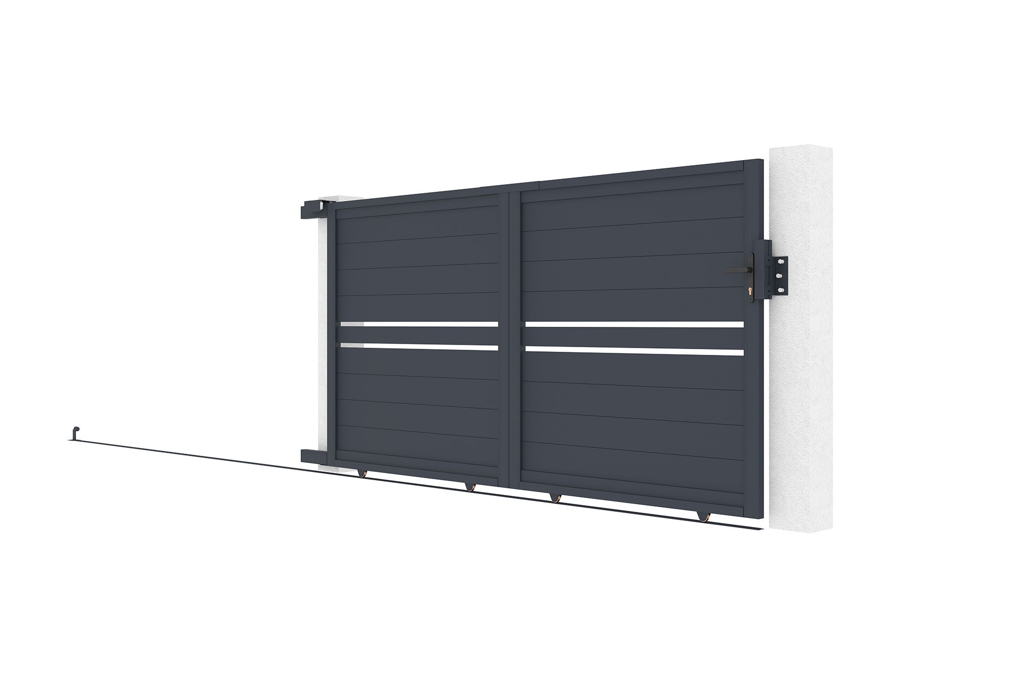 Portail coulissant 3m CIMONE H.160 aluminium gris - 8