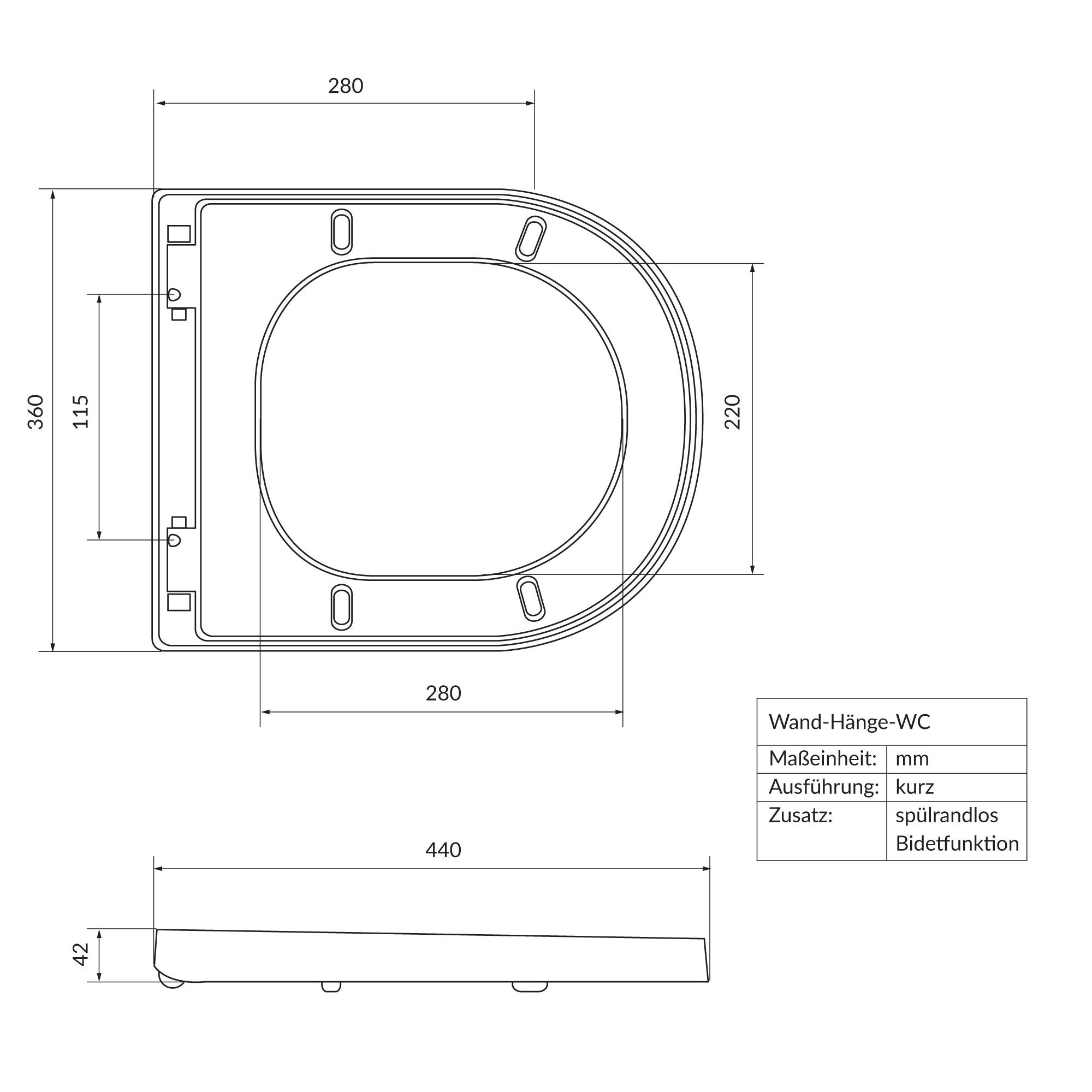 WC suspendu sans rebord nano revêtement fonction bidet court céramique blanc - 9