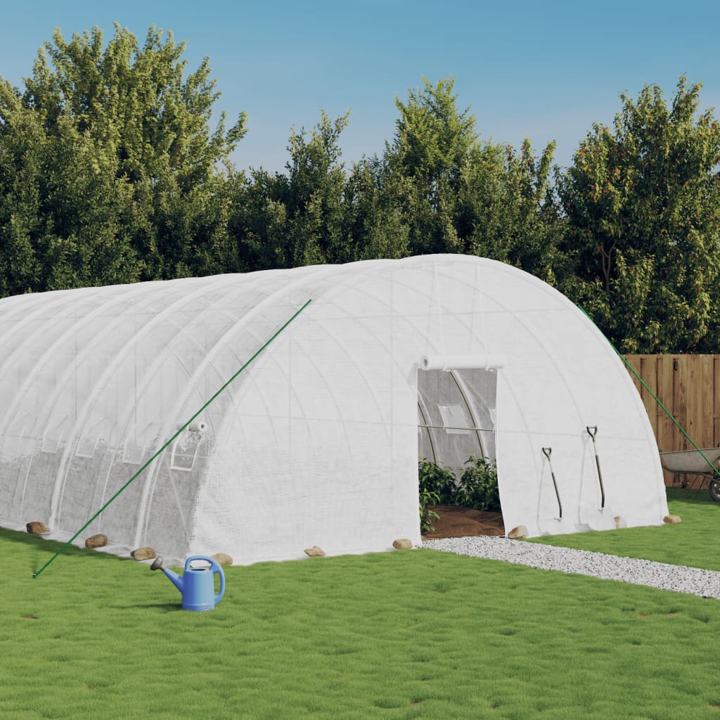 Szklarnia ze stalową ramą, biała, 72 m², 12x6x2,85 m vidaXL