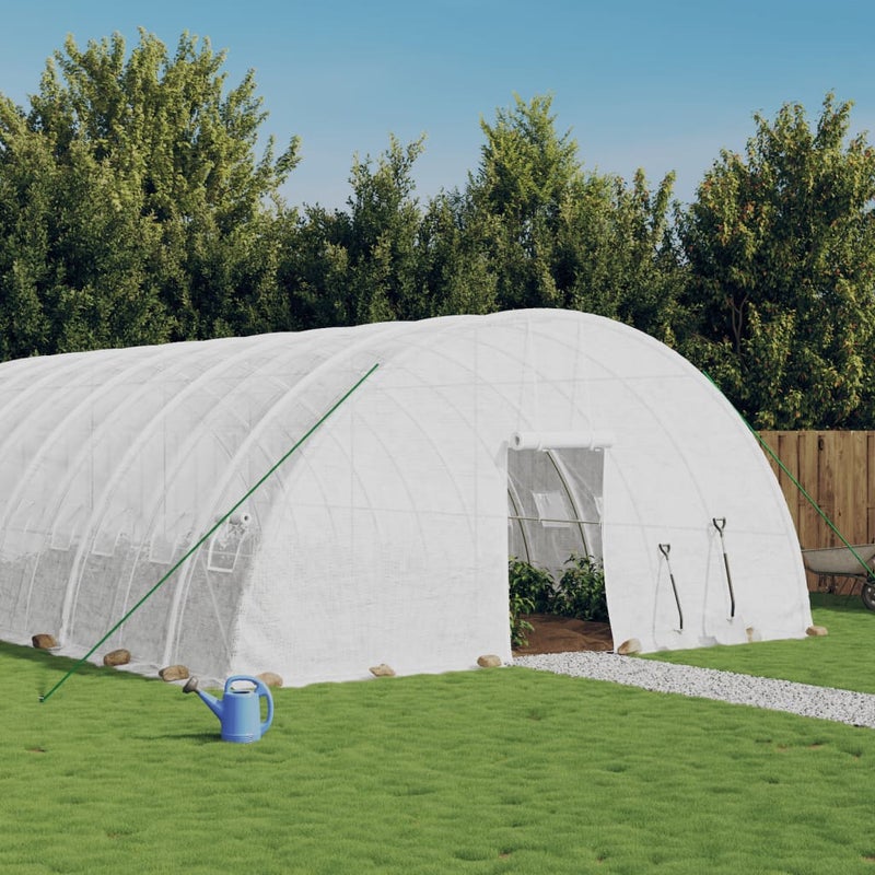 Szklarnia ze stalową ramą, biała, 72 m², 12x6x2,85 m vidaXL
