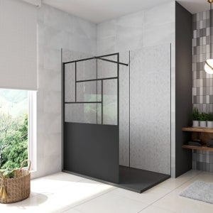 Cabine Doccia 70x200cm Walk In Parete Fissa Con Barra Stabilizzatrice - 9
