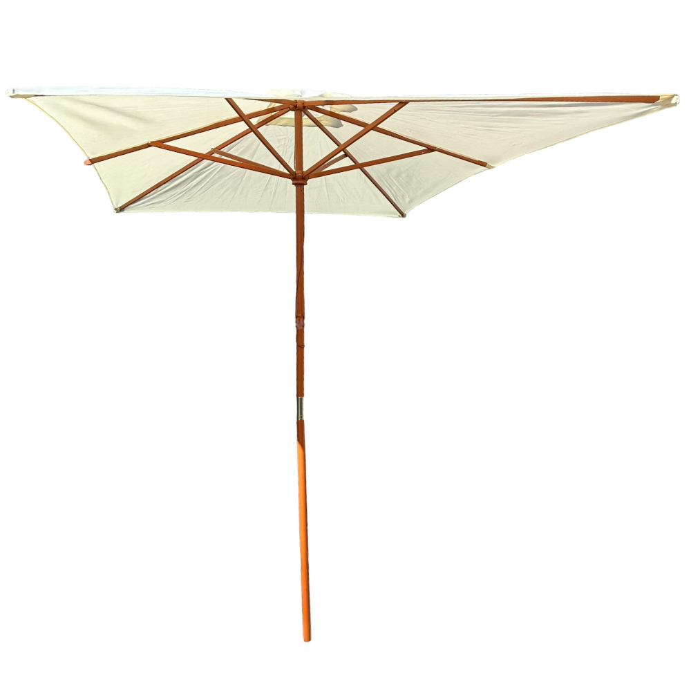 Parapluie de jardin rectangulaire 2x3 m avec mât central en bois et aérateur River - 4
