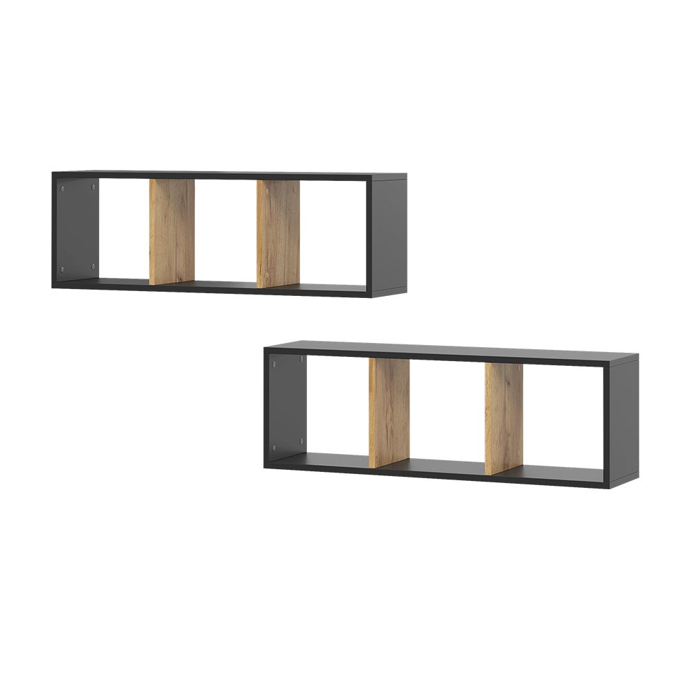 Vicco Półka ścienna Tomy, Antracyt/złoty dąb, 90 x 30 cm Zestaw 2 sztuk
