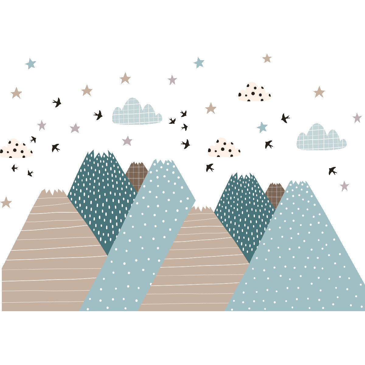 Vinilo niño escandinavo de montaña vika - adhesivo de pared - revestimiento sticker mural decorativo - 120x180cm - 2