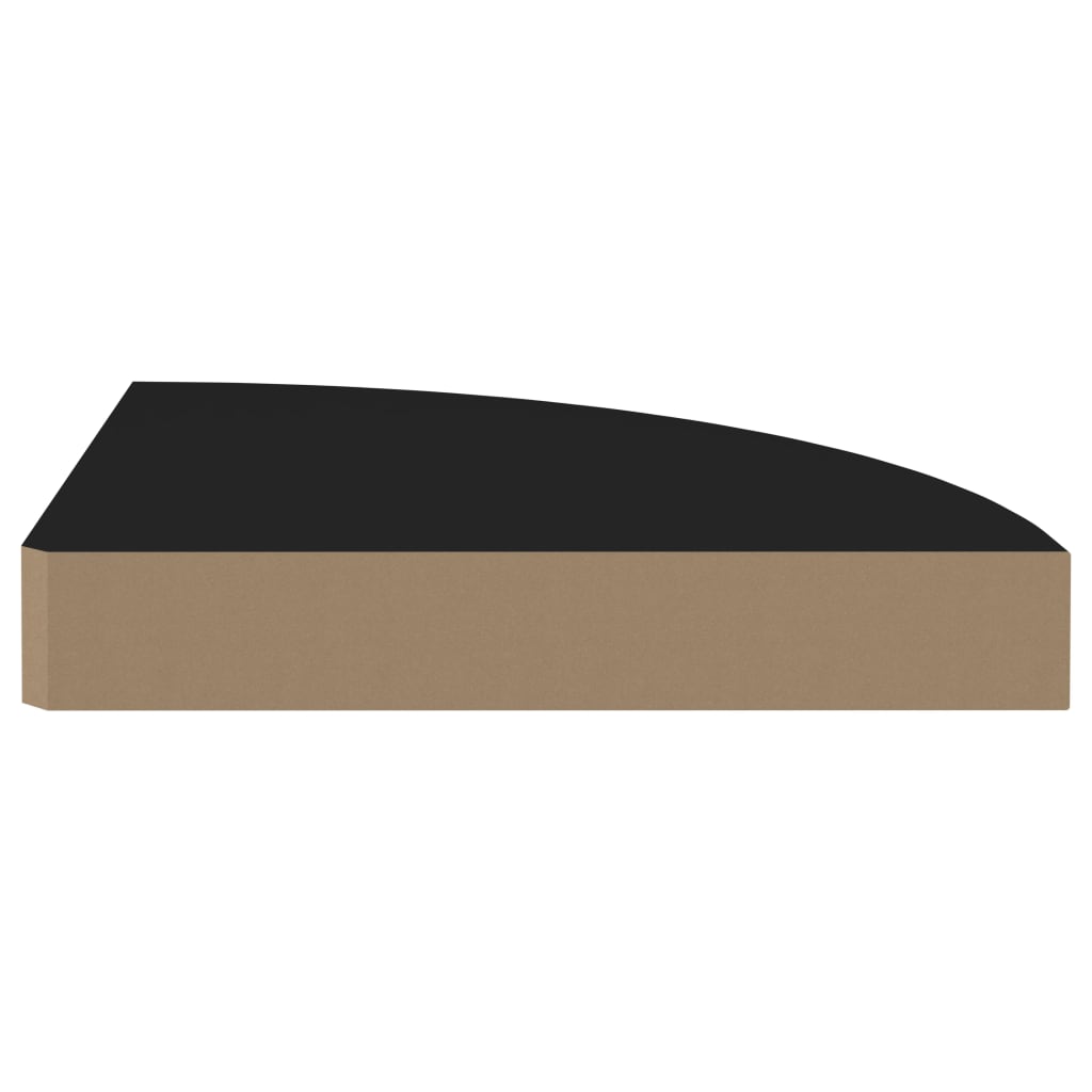 Étagère d'angle flottante Noir 25x25x3,8 cm MDF - 5