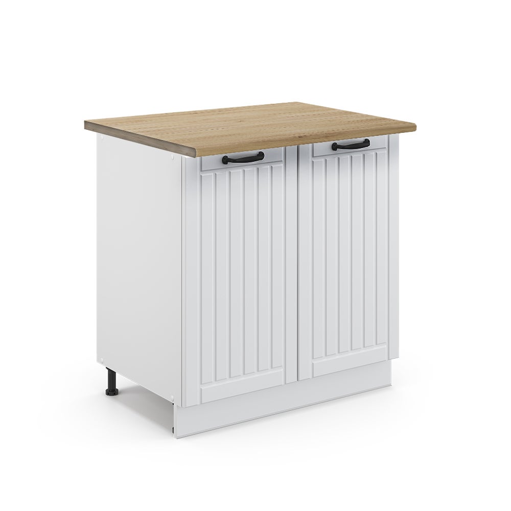 Vicco Szafka pod zlew Fame-Line, Biały domek wiejski, 80 cm z półką, BP Dąb