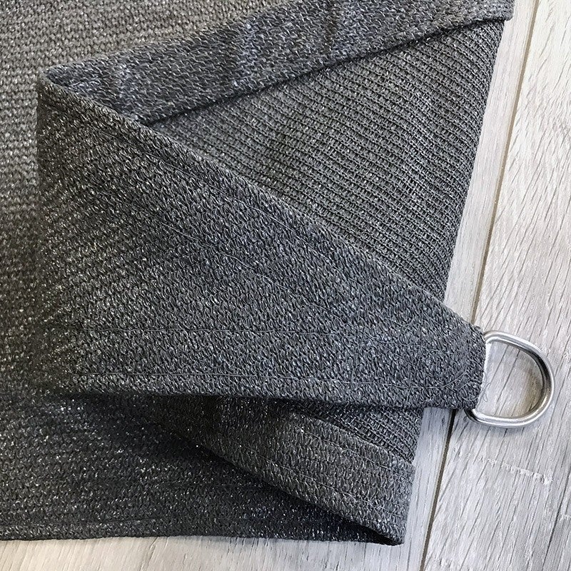 Voile d'ombrage 4 x 5 x 6 m triangulaire 280g/m² - Haute densité résistante au vent - Tissu micro-aéré - Gris - 5