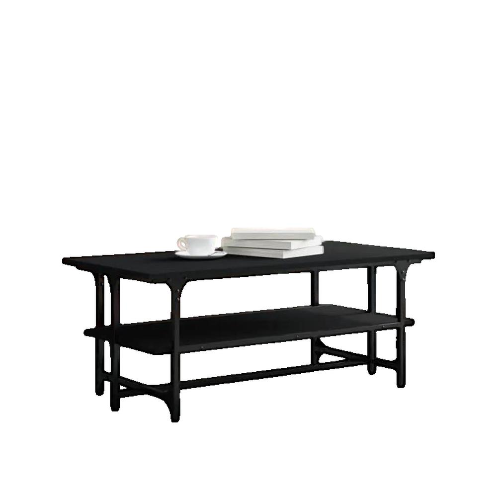 Stolik kawowy vidaxl z drewna inżynieryjnego i metalu czarny 100x50x40 cm