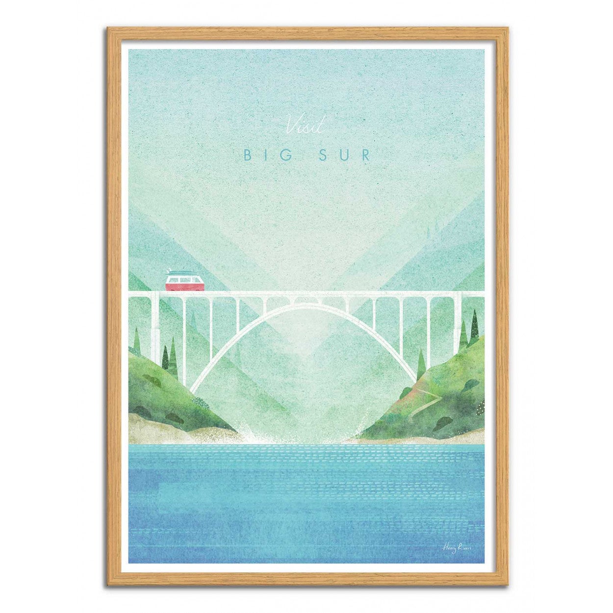 Affiche d’art 50 x 70 cm - visit big sur - henry rivers