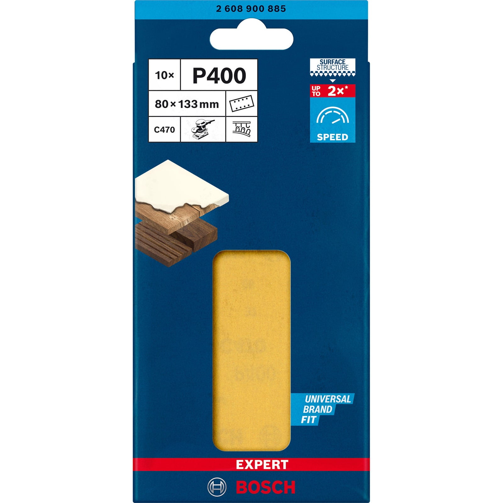 Bosch Accessories EXPERT C470 2608900885 Papier abrasif pour ponceuse vibrante perforé Grain 400 (L x l) 133 mm x 80 mm - 6