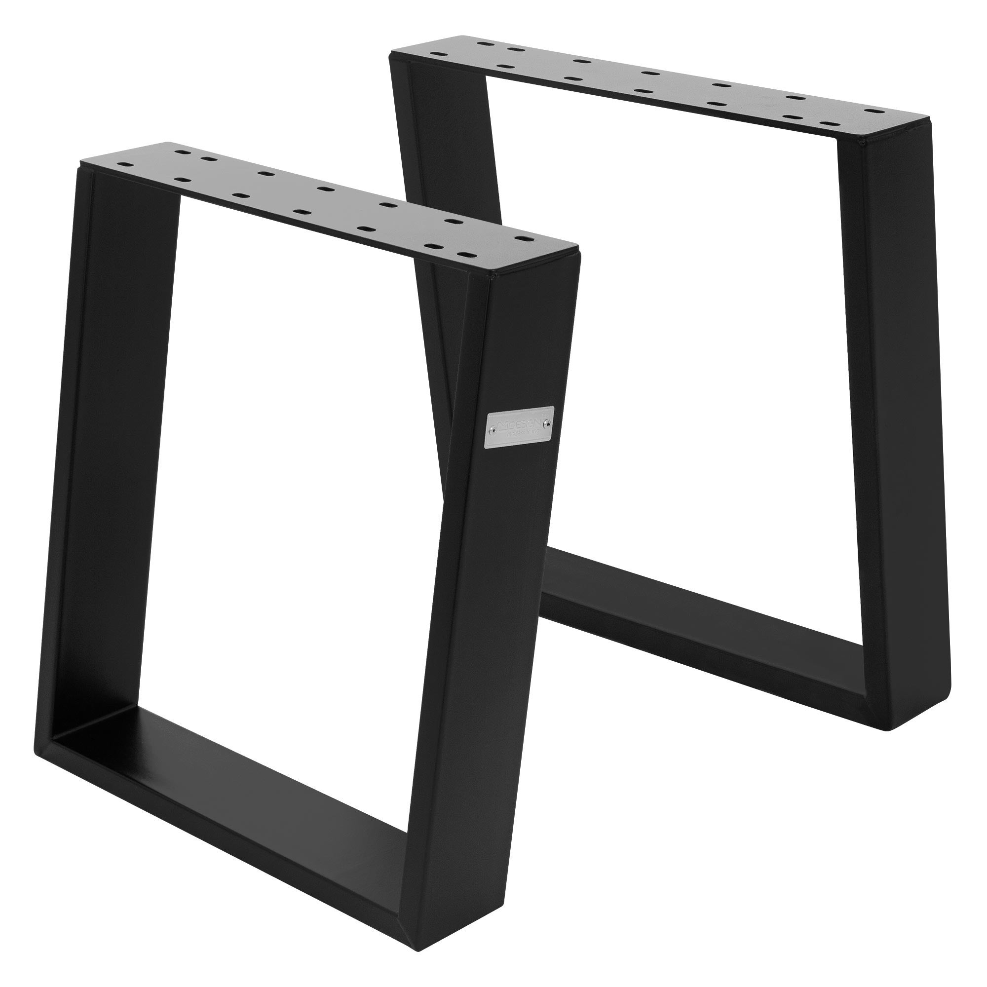 ML-Design zestaw 2 prowadnic stołowych 80° nachylenie 40x43 cm matowa czerń profil 8x2 cm metalowe prowadnice meblowe stalowa rama i nogi stołowe