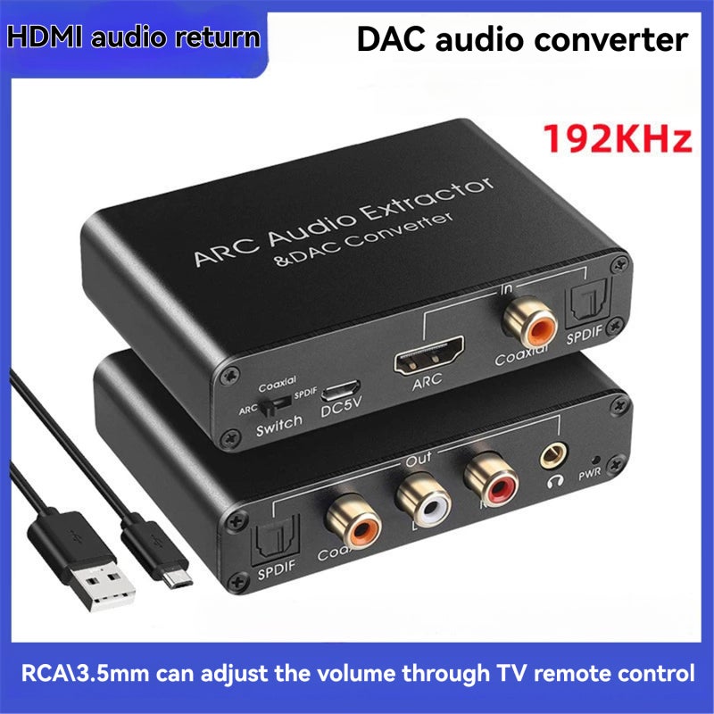 Convertisseur audio ARC HDMI, télécommande, volume, DAC, entrées HDMI ...