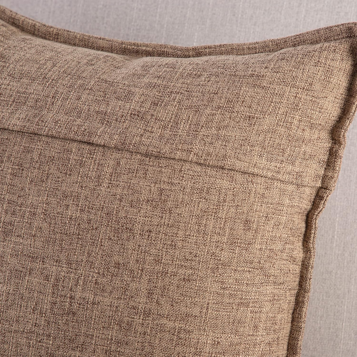 Lot de 2 Housses de Coussin Doux Lin Décoratif Coussin Couvre Style De Luxe pour canapé Chambre Marron Clair 40x40 cm - 2