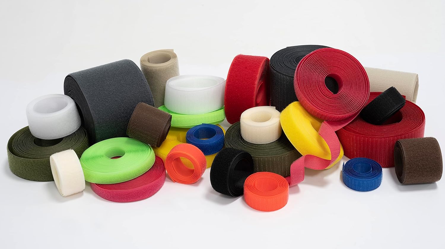 Bande/rouleau de scratch 20 mm 2 mètre auto-agrippant - organisateur/serre câbles - ruban sac vêtement attache sangle - en polyamide et polyester - 5