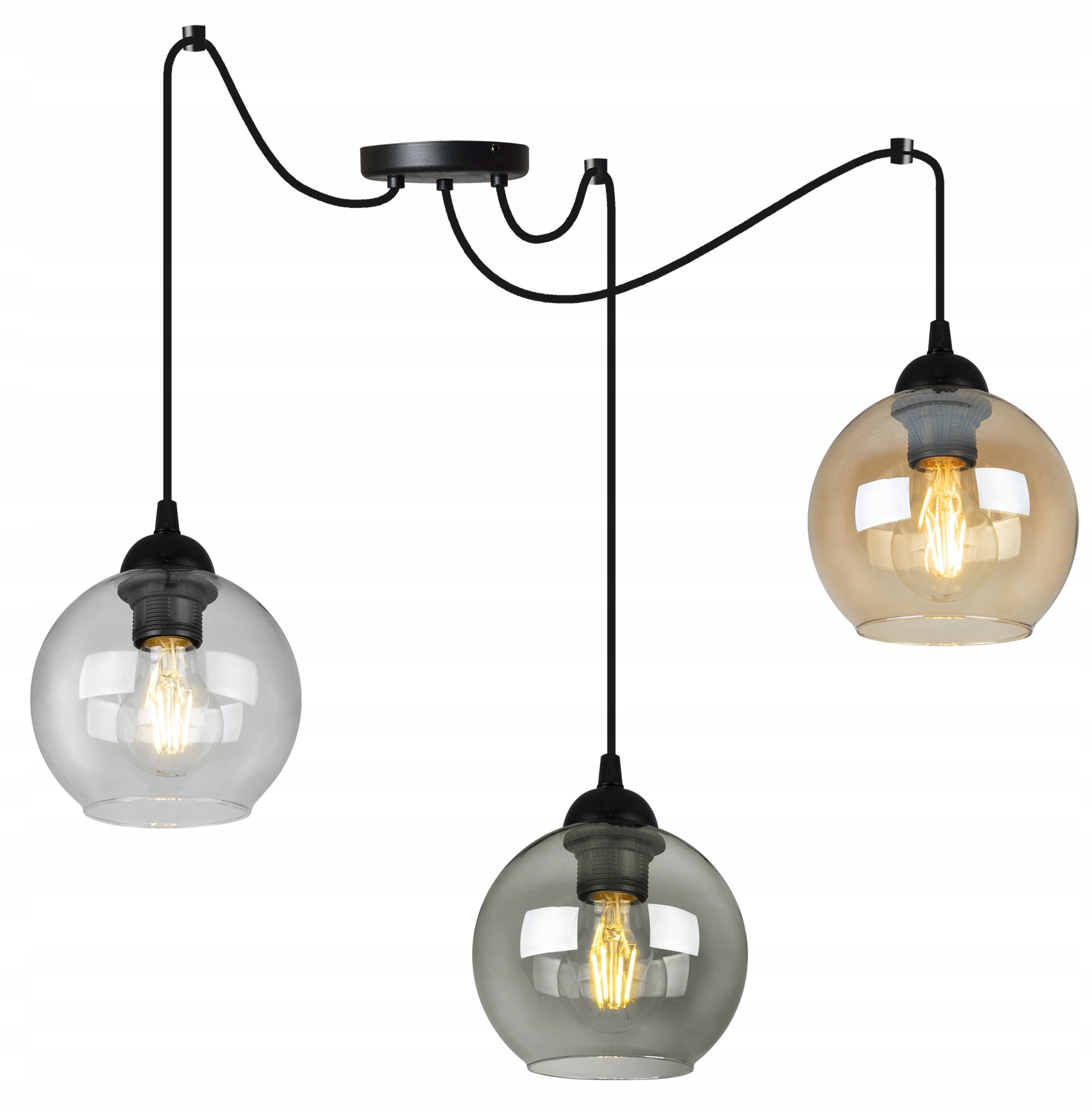 Lampa sufitowa wisząca Spider Haga classy 3xE27 abażur kula różnokolorowa Light Home LH