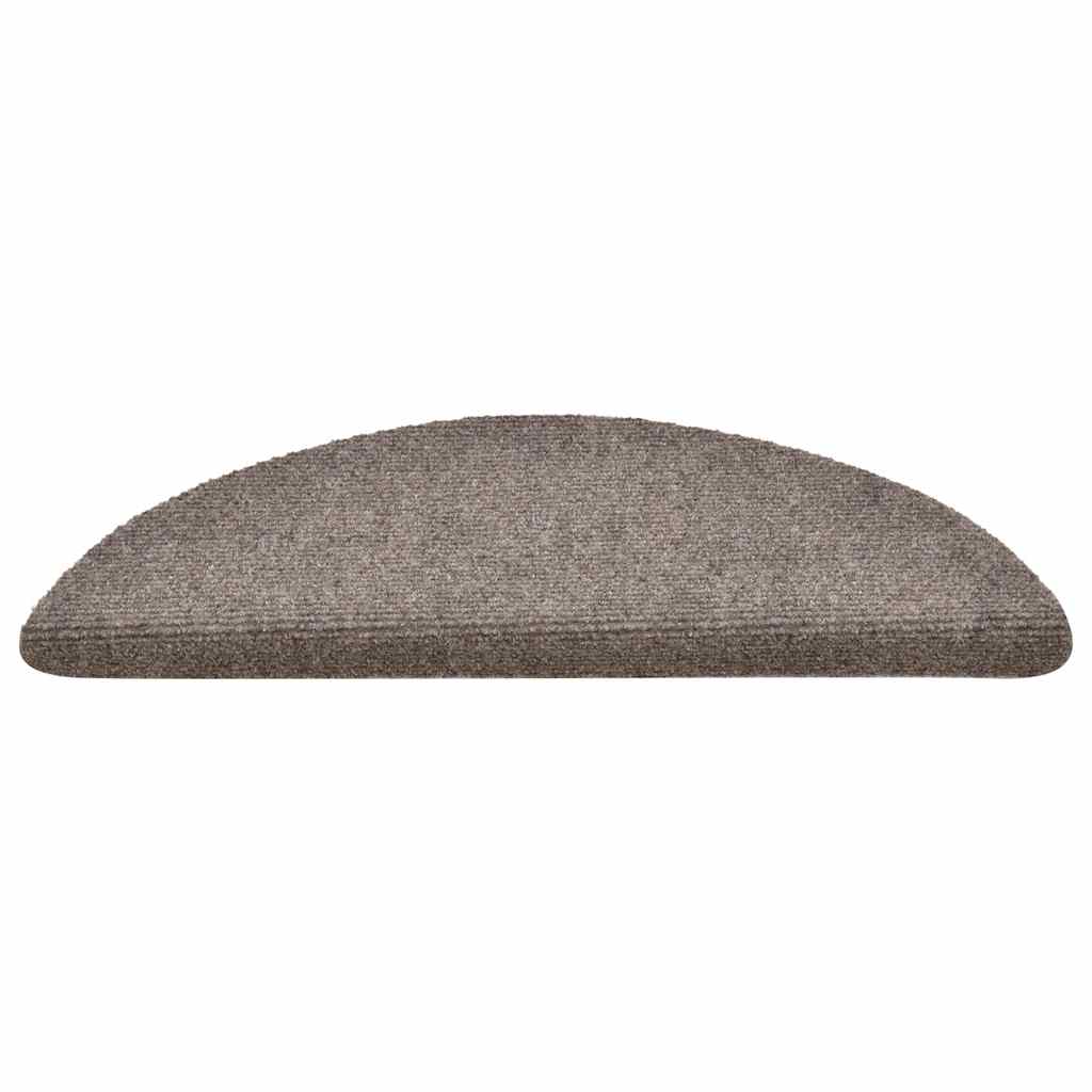 vidaXL Tapis d'escalier autocollants 30 pièces 56 x 17 x 3 cm Beige Demi-rond - 3