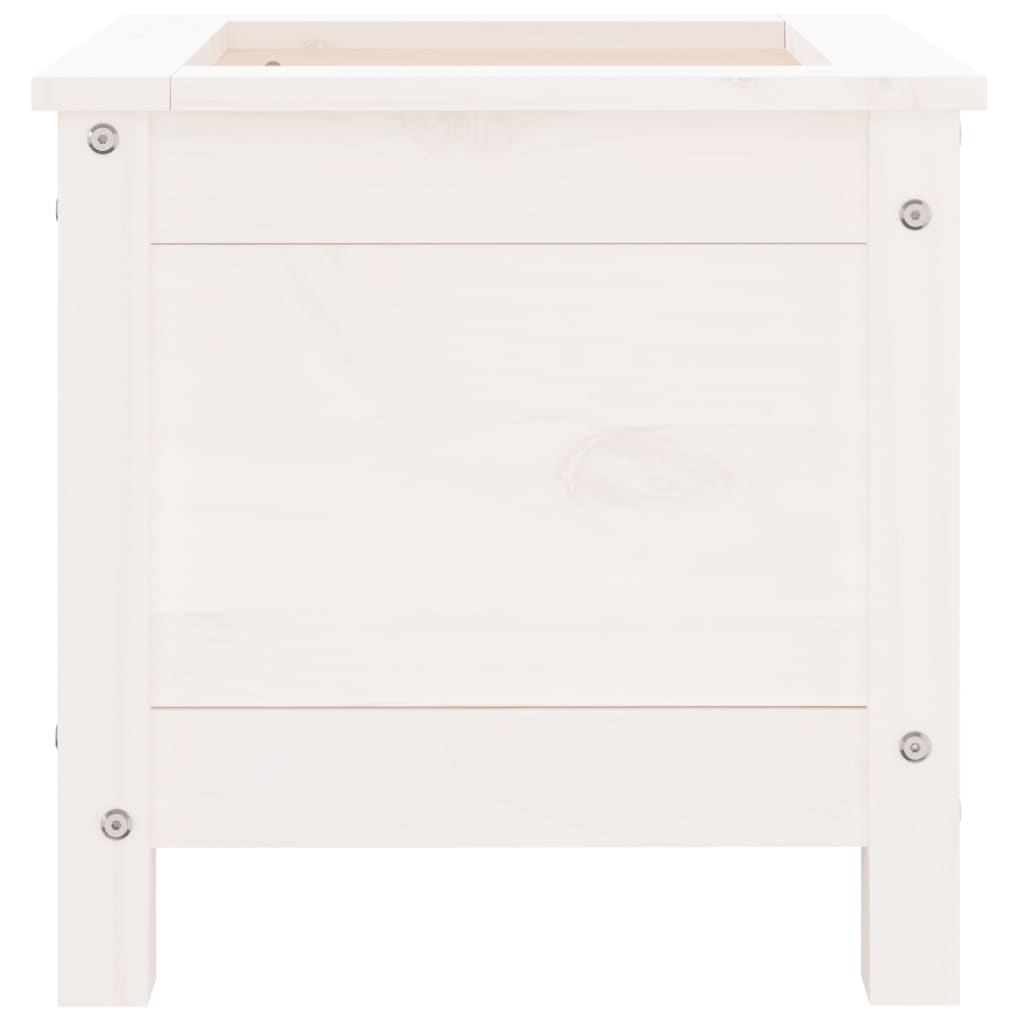Jardinière - Pot De Fleurs - Bac à Fleurs blanc 40x40x39 cm bois massif de pin n1467l - 5