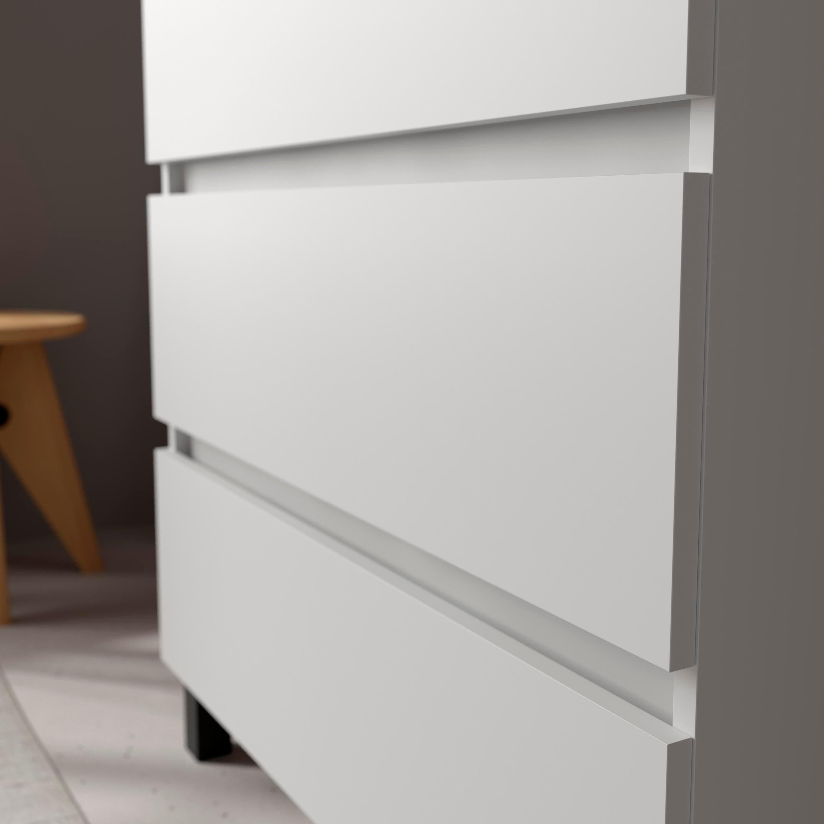 Meuble de salle de bain BEQUIA 3C 100cm Blanc mat | Vasque Porcelaine Centrale - 3