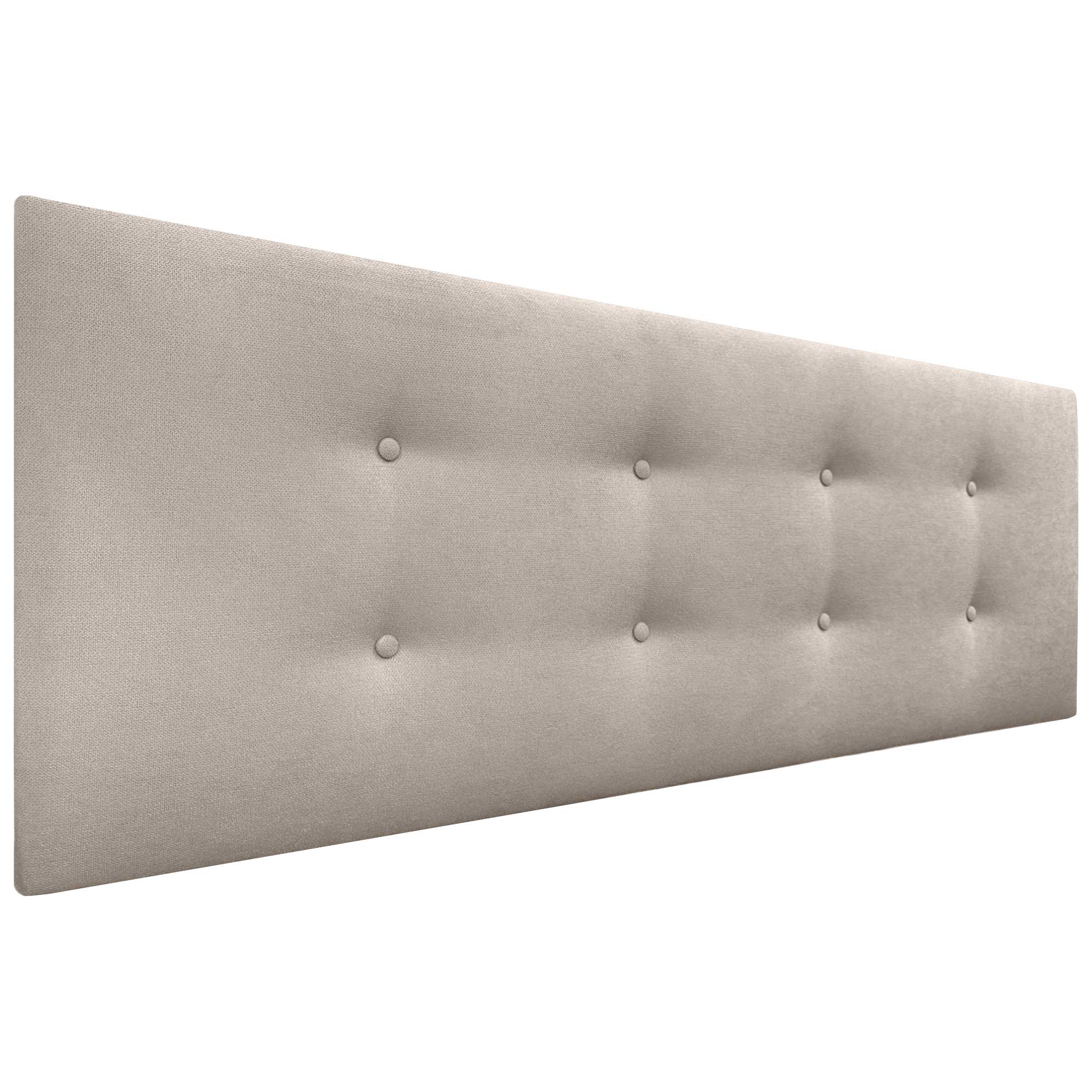 Dhome cabecero de tela aqualine pro con 2 hileras de botones cabezal tapizado cama lujo (beige, 145cm)