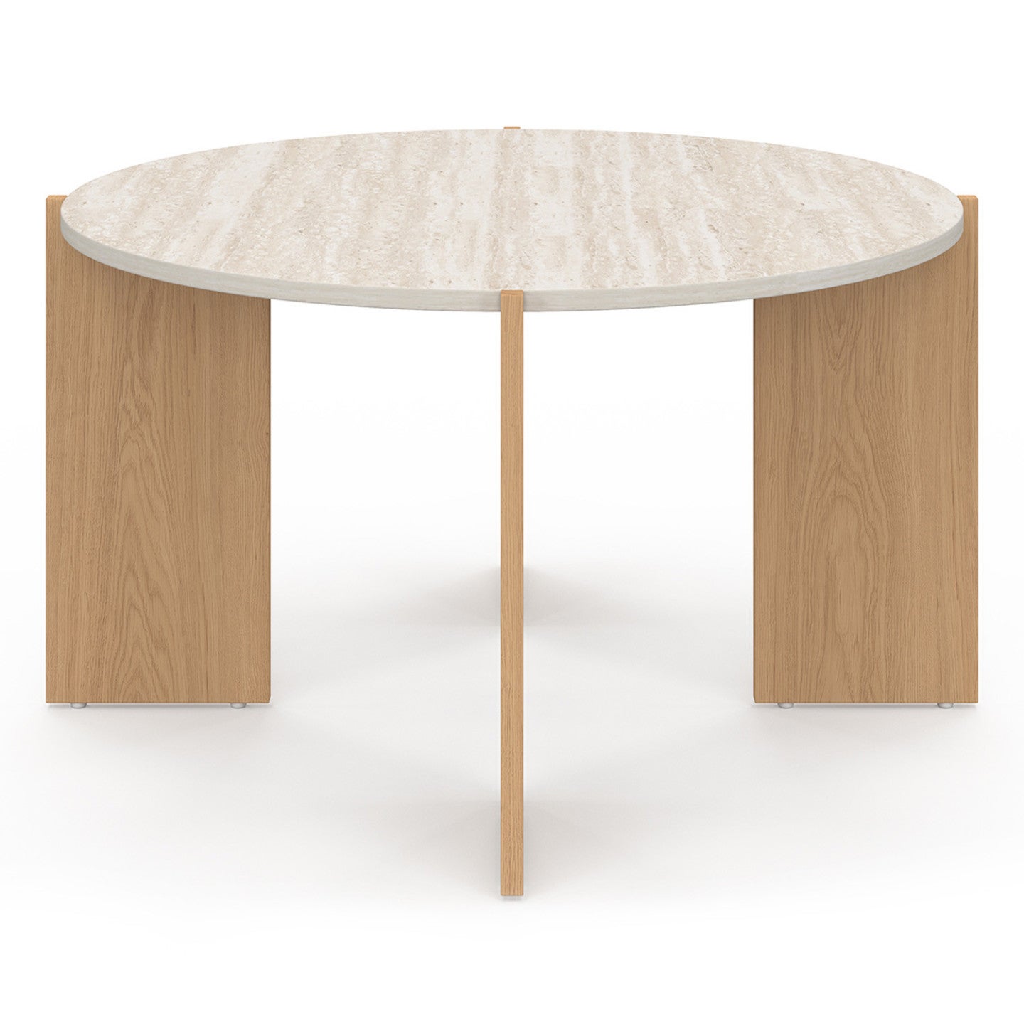 Table basse ronde ARMONIA 73 cm effet travertin - 3