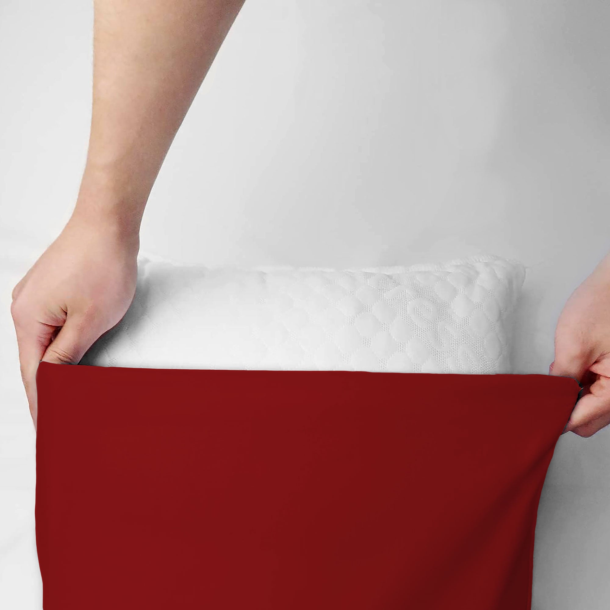 Coppia federe cuscini letto in cotone Copricuscini guanciale in tinta unita 7127 - 2