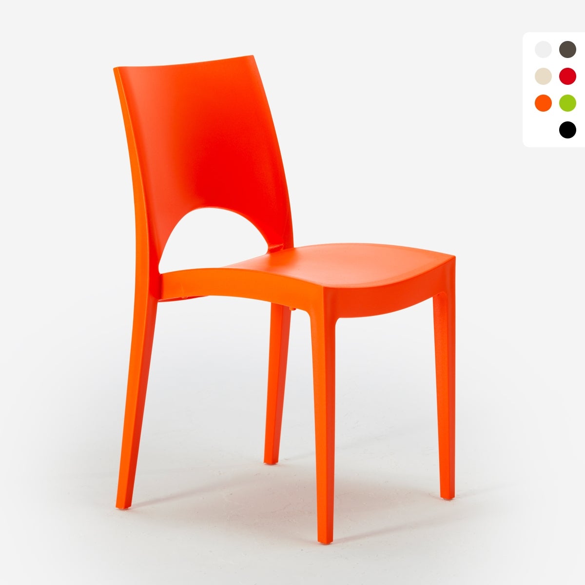 CLP Set Di 4 Sedie Benedikt In Metallo Arancione | Sedie Impilabili Design Moderno | Portata 200 Kg | Facili Da Pulire Per Cucina E Sala Da Pranzo - 3