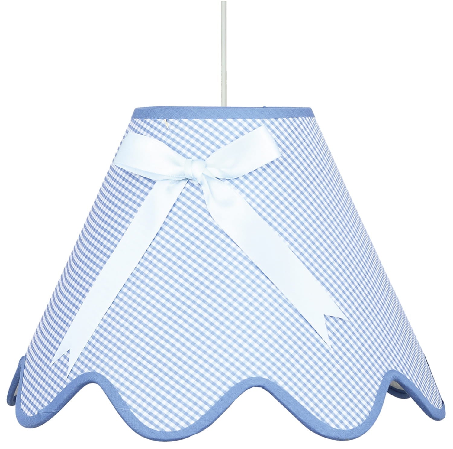 Lampa sufitowa Lola biało-niebieska 1xE27x60W wym: 90 x 40 x 40 cm tkanina Candellux