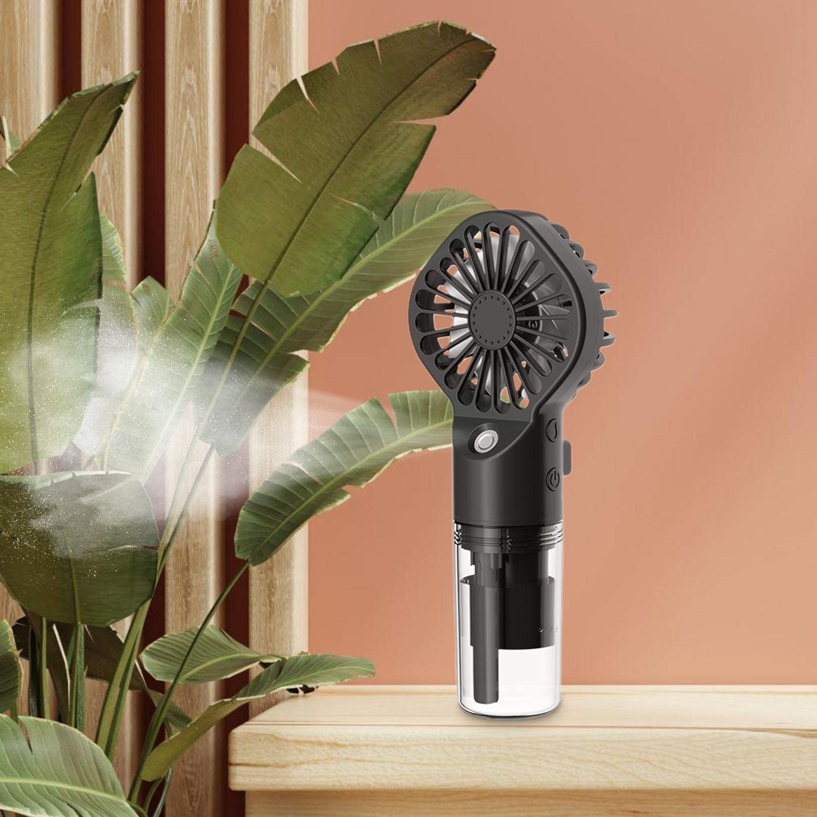 Ventilateur de brumisation 3 pièces, Mini ventilateur portatif avec brouillard d'eau, ventilateur personnel USB à 4 vitesses - 5