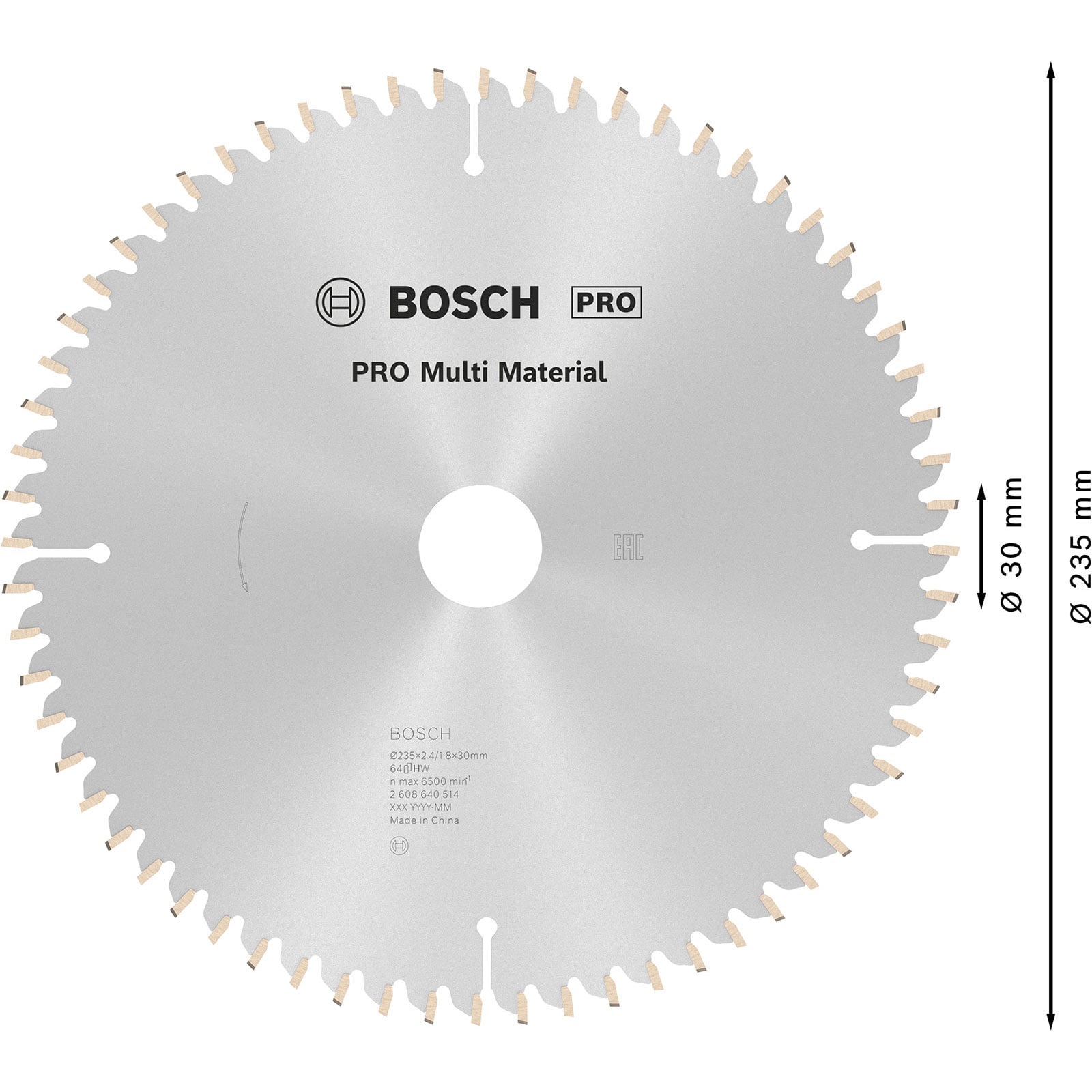 Lame de scie circulaire.Expert MM 235x2,4x30mm Z64 TF-Bosch - 3