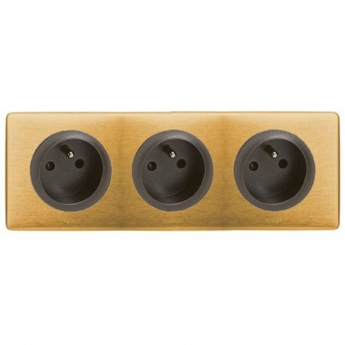 Lot De 2 Plaques Triple Enjoliveur Jaune Arnould Evolution - Pour Prises Et Interrupteurs