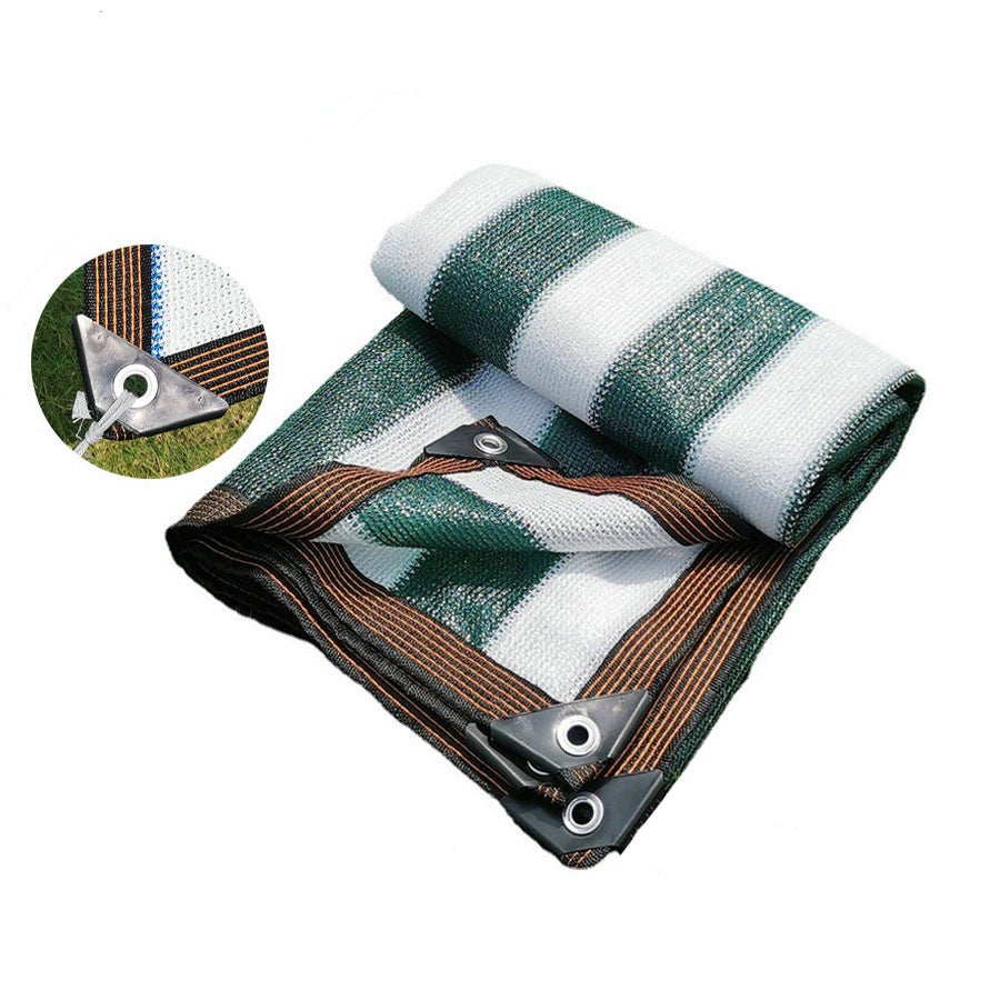 Filet d'ombrage Anti-UV en HDPE à rayures vertes et blanches, 2m x 3m, pour l'extérieur, abri de jardin, taux d'ombrage de 90% - 3