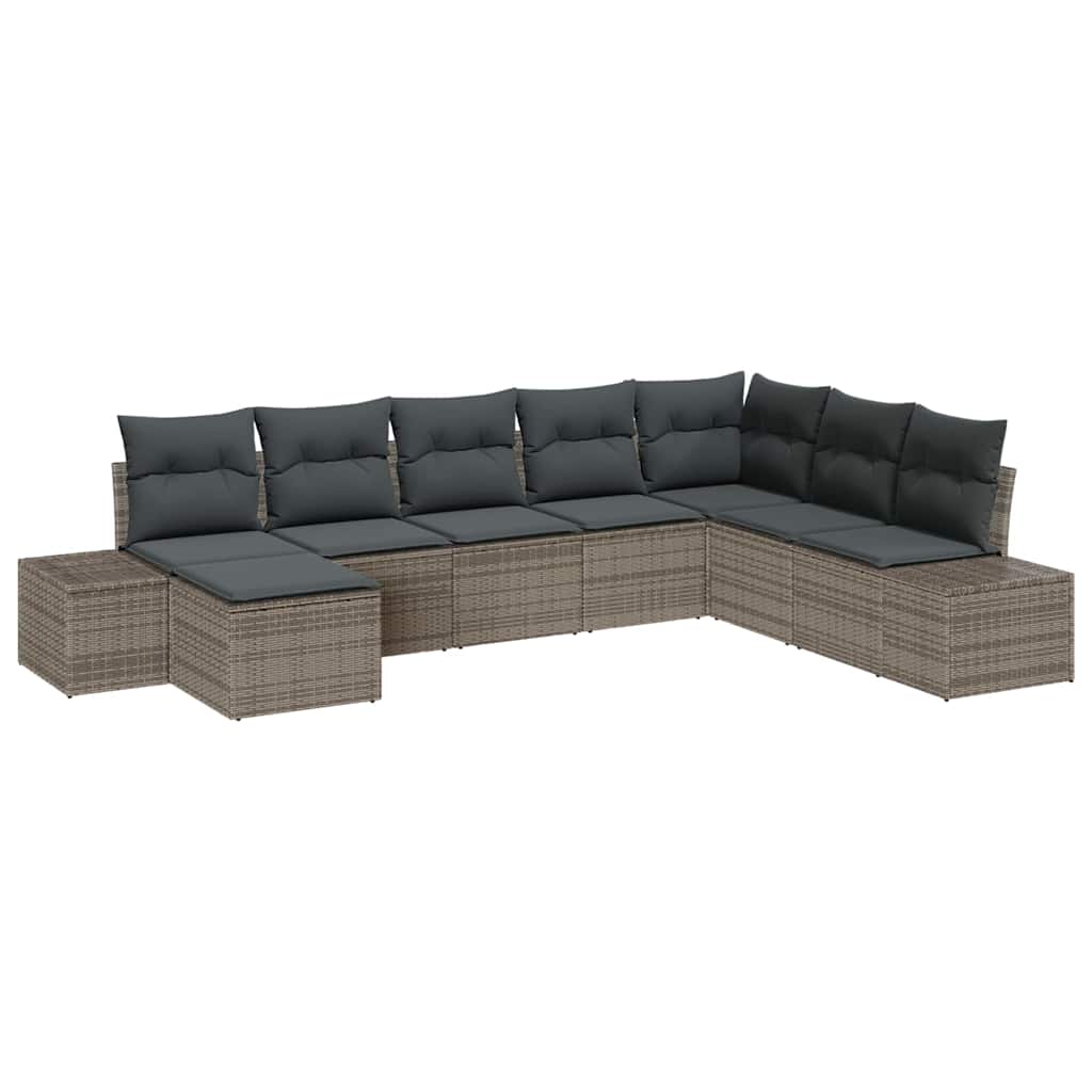 Zestaw Mebli Ogrodowych Szary Polirattan Komplet Wypoczynkowy Meble Ogrodowe Na Taras Balkon Ogród