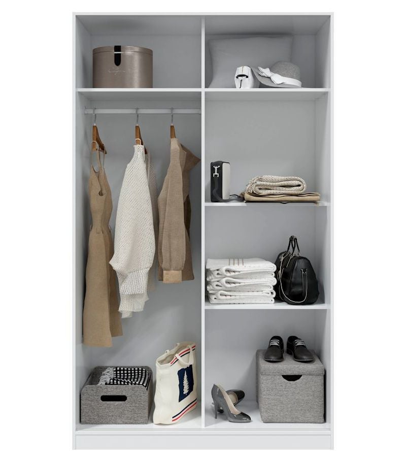 Armoire FLORA 2 portes coulissantes L120 x H200cm - Blanc - 2