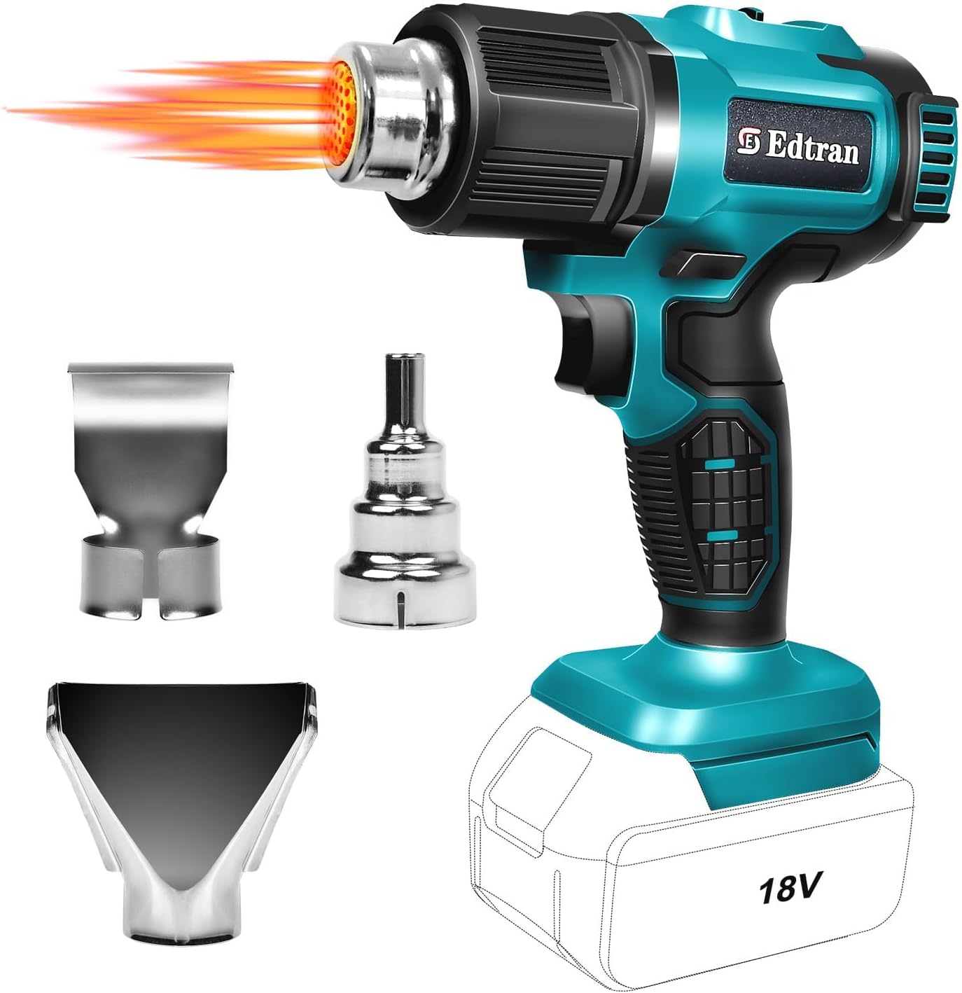 Pistolet thermique sans fil , pistolet à air chaud compatible avec