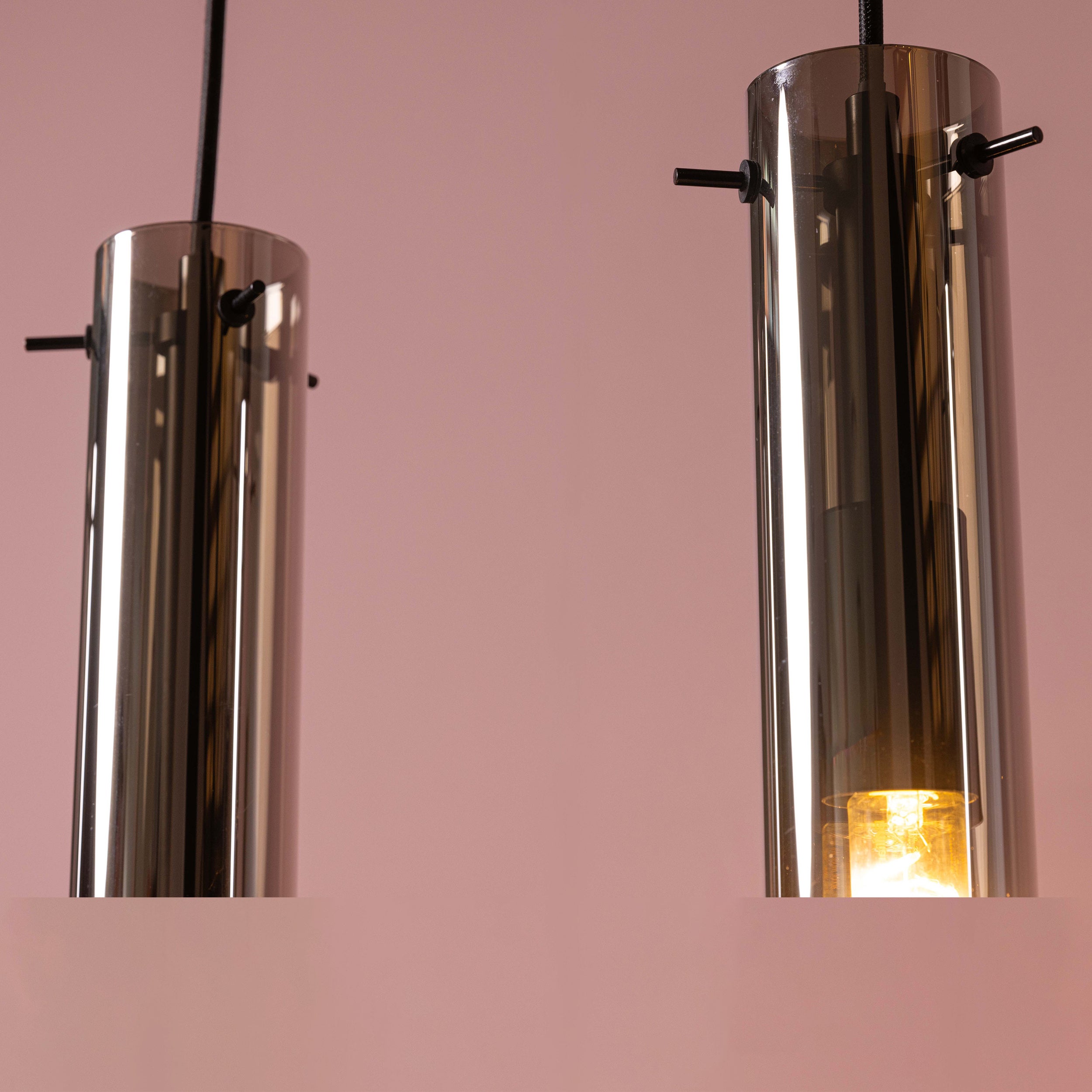 Brilliant Lampa wisząca Glasini 5 żarówek czarny mat/dymione szkło metal/czarne szkło 5x C35, E14, 25 W - 4