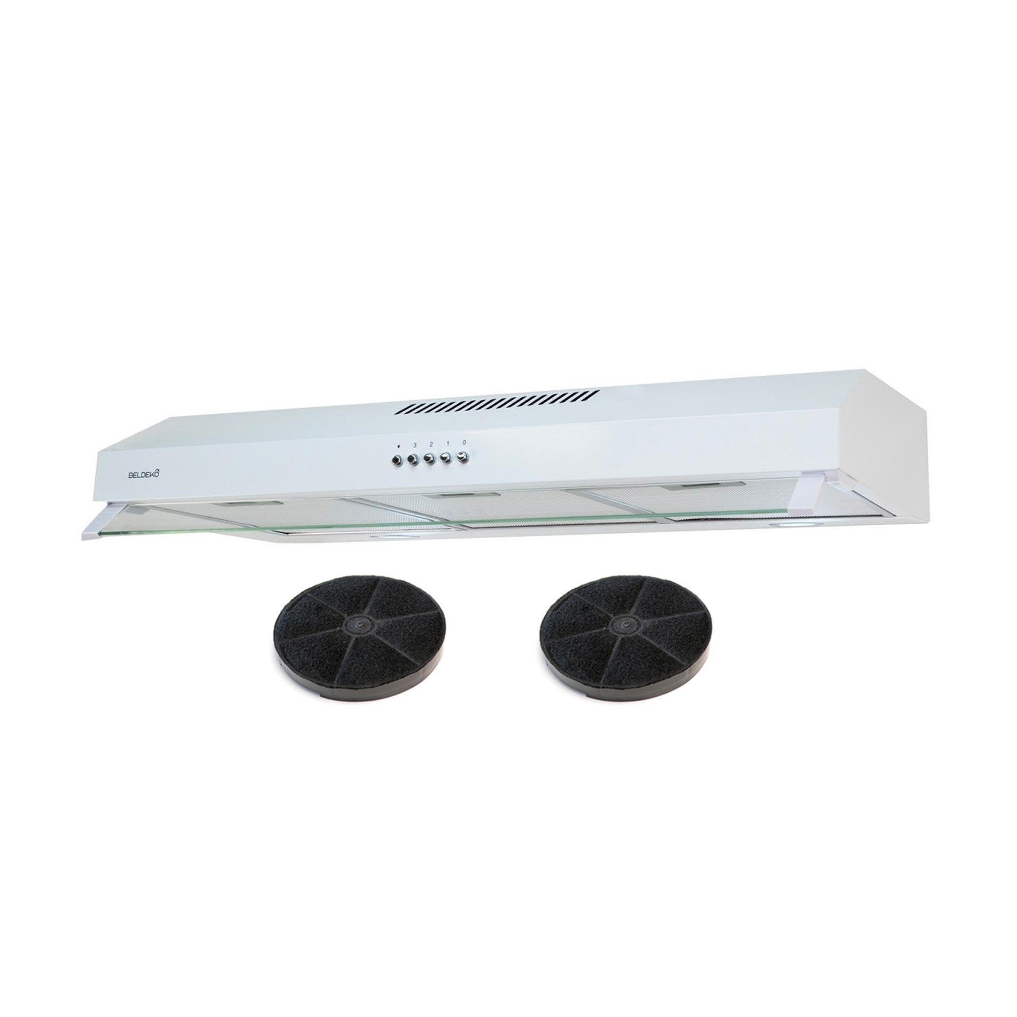 Hotte Casquette 60cm Double Moteurs Noir - Puissance 200W Aspiration 435m³/h - BELDEKO