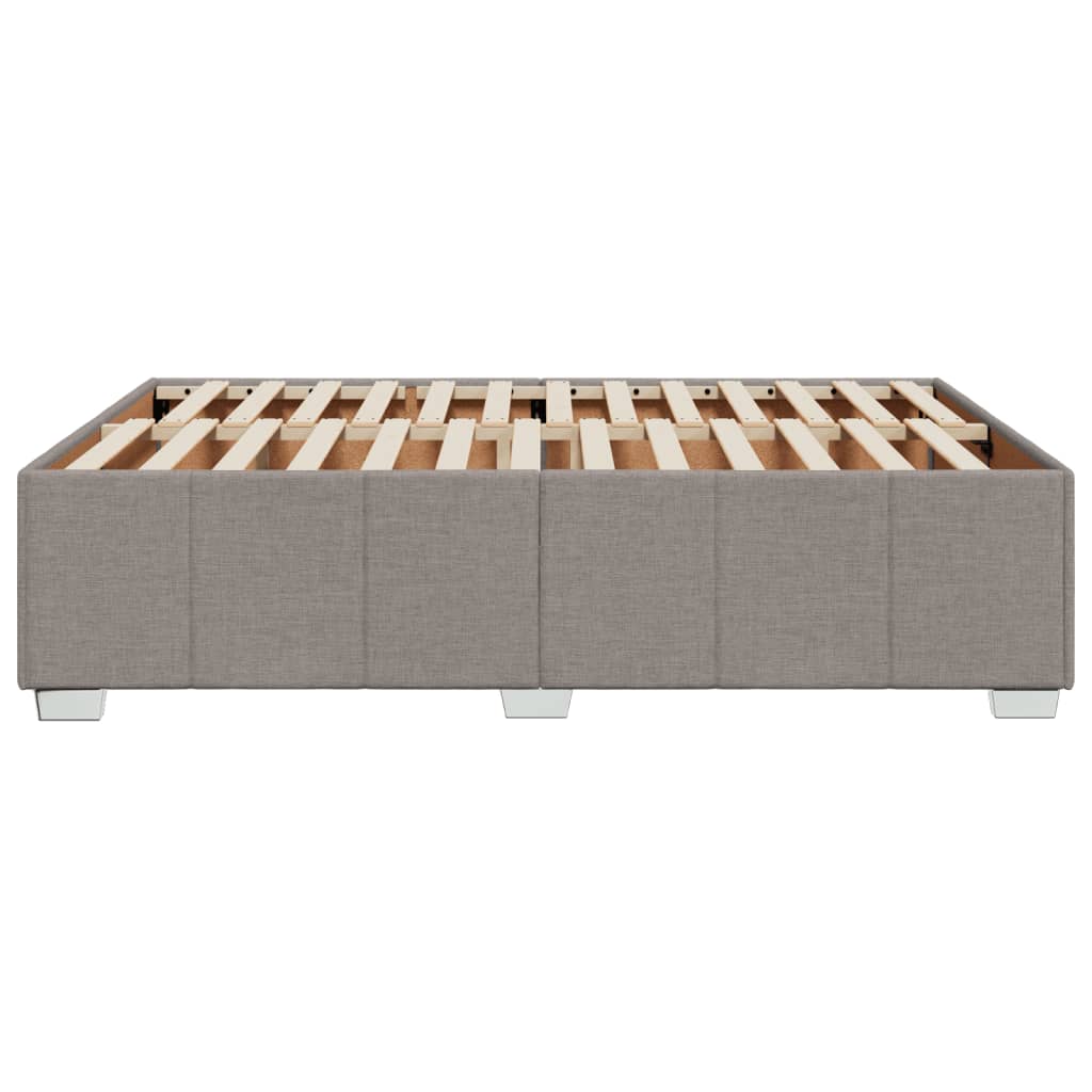 Cadre de lit sans matelas en tissu taupe pour la chambre, 160 × 200 cm - 5