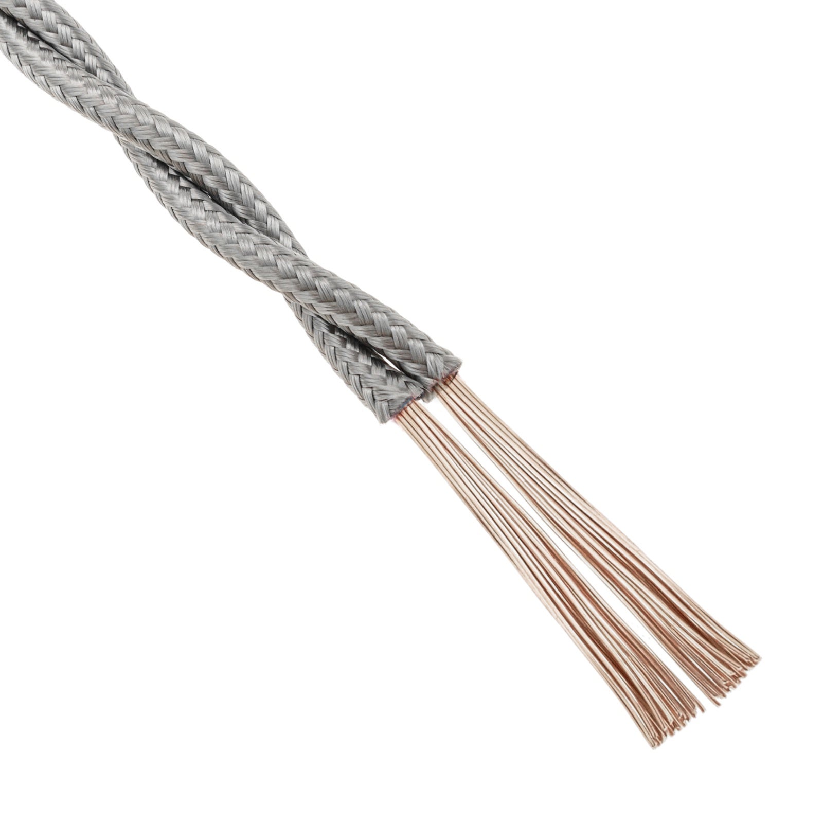 Cavo elettrico intrecciato retrò grigio argento 2x0,75mm 25m - 4