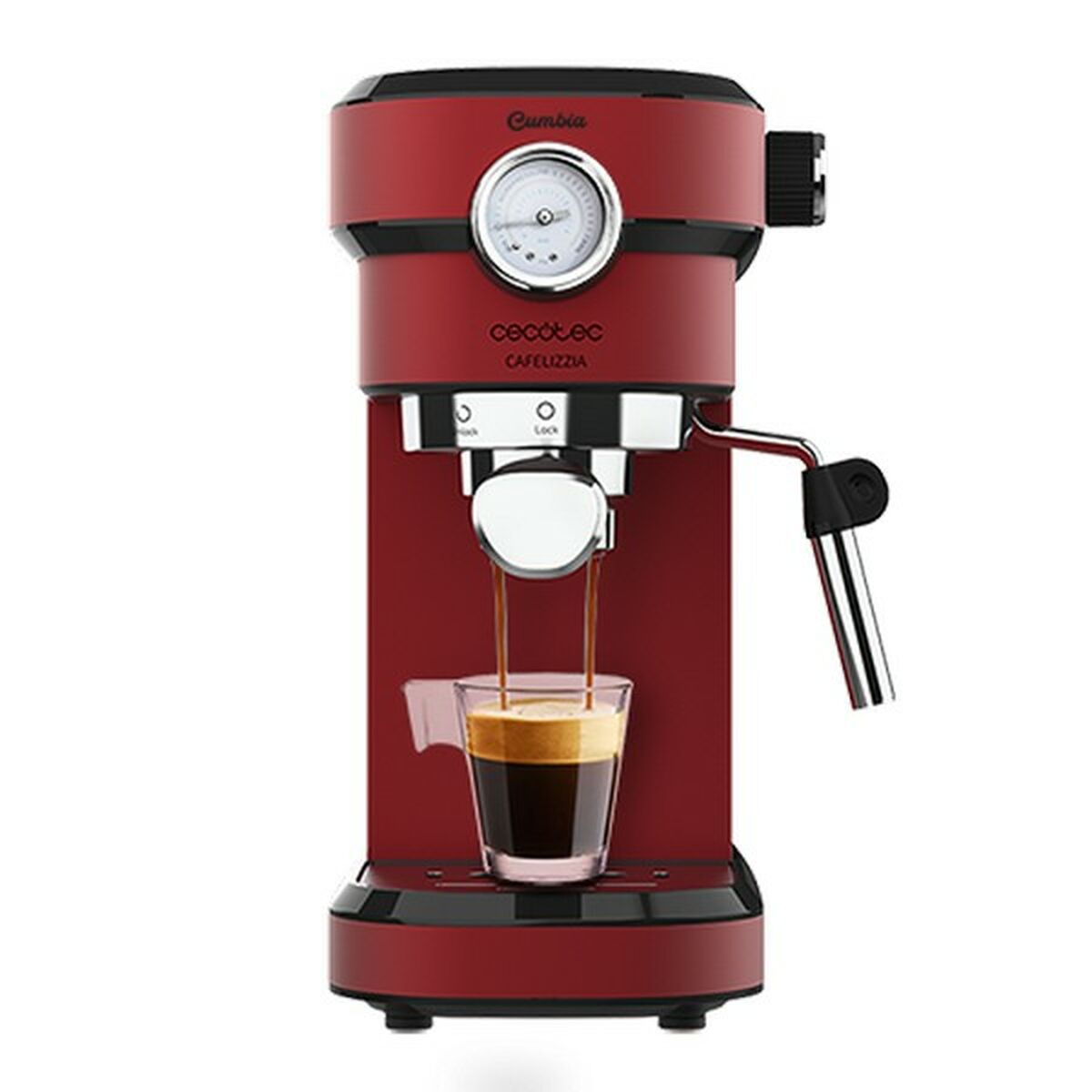 Cecotec Cafetera Express De Brazo Cafelizzia 790 Shiny Pro 1,2 L 20 Bar 1350W Rojo , Leroy Merlin
