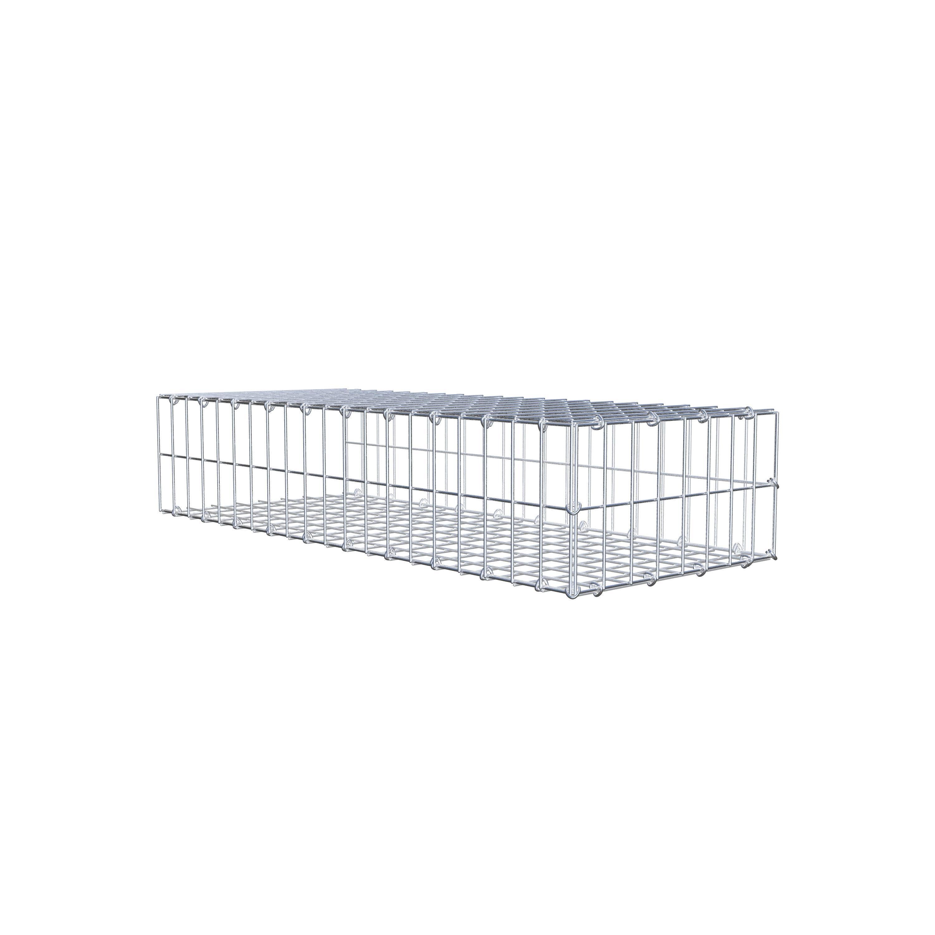 Gavión para alargar en acero galvanizado 100x20x40cm (LxAxP), malla 5 x 10cm, Anillo en C, sin rejilla frontal - 7