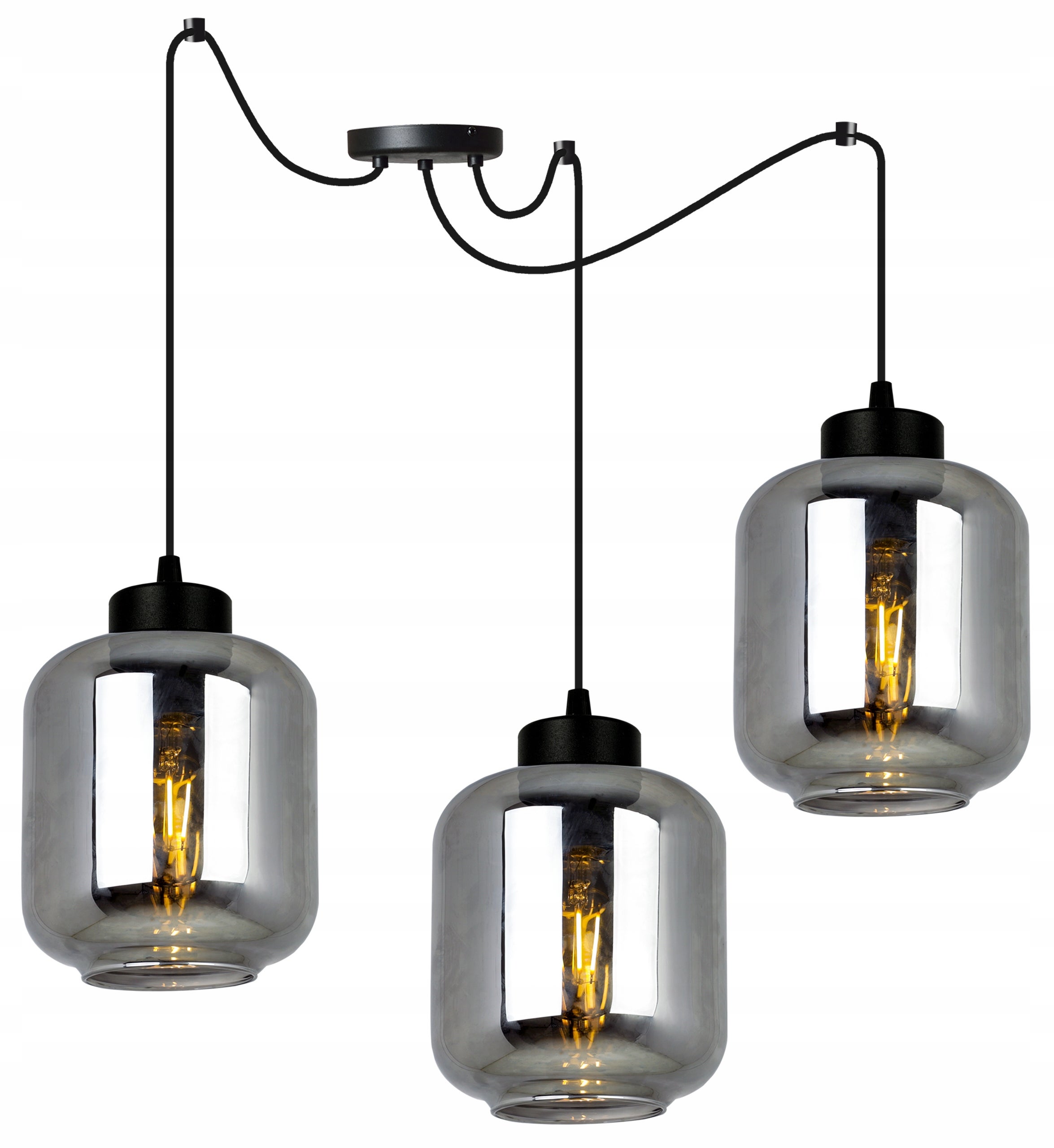 Lampa sufitowa wisząca Spider Novalja modern 3xE27 abażur walcowato-owalny grafitowy Light Home LH
